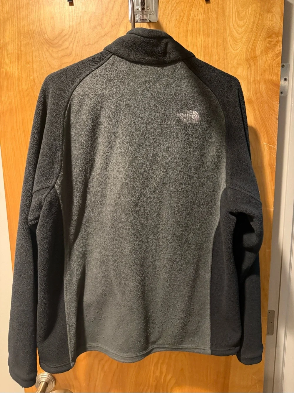 The North Face Charcoal Gray Fleece Jacket with Embroidered Logo